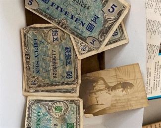 wallet with Japanese soldier photo and Japanese money from WWII soldier
