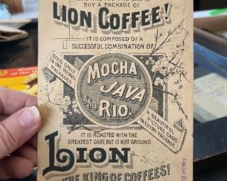 Lion Coffee Woolson Spice trading card advertising