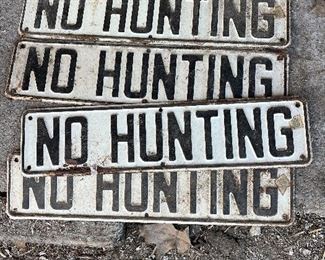 Vintage No Hunting signs 