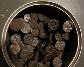 Lot Of  61 Vintage Railroad Numbered Nails