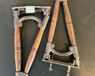 Antique wooden swivel brackets