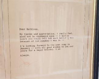 Personal note from  Jerry Lewis to Kathleen Hughes
