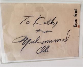 Muhammad Ali Autograph to Kathleen Hughes