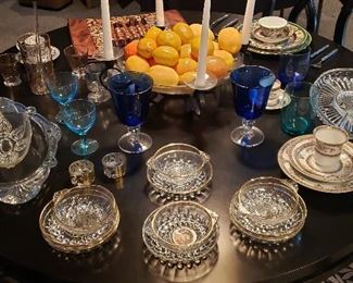 Mid-Century Black Lacquer Round Dining Table