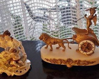 Late 19th. C. French Gilt Mantel Clock; 