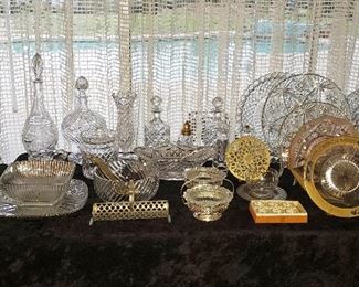 Collection of Fine Crystal & Vintage Pressed Glass