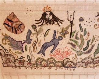 Orig. Needlepoint dedicated to Kathleen Hughes and Stanley Rubin