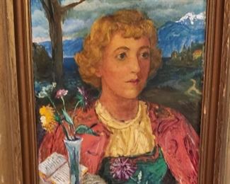 "Swiss Girl" Orig. Oil by David Burliuk, listed