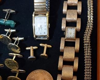 14 K Gold Vintage Men's & Ladies' Watches - Ladies' Bracelet Watch is SOLD