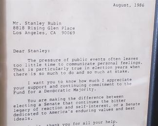 Note from Edward Kennedy