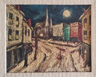 "Full Moon" Orig. Oil by Harry Shoulberg, listed