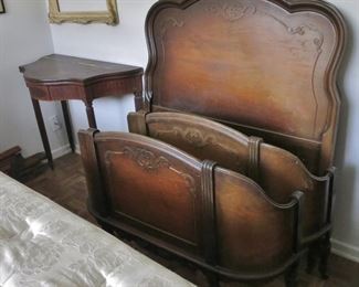 Pair, 1920's Mahogany Twin Beds; Mahogany Cnlsole Game Table