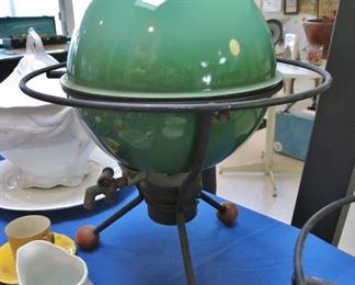 Super Cool "Atomic" Enamel Hot Water Urn on Stand!