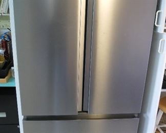 3-Door Hisense Refrigerator in brushed steel