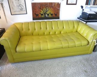 Mid-Century Mustard-Yellow Chesterfield Sofa