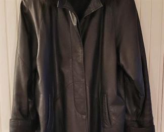 Vintage Givenchy Leather Coat w/ Mink Collar