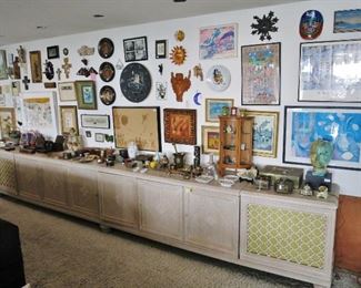 Large 1970's Stereo Cabinet w/ Matching Speaker Cabinets.  Have not looked at components, yet .... plus LPs.  And LOTS of collectable knick-knacks.