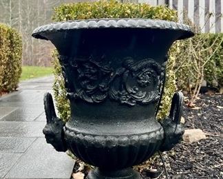(2) Cast Iron Urns 