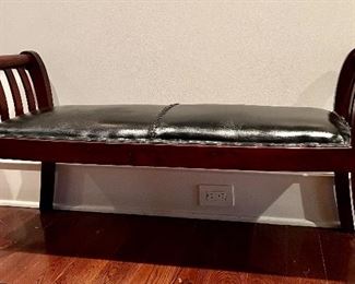 Leather & Wood Bench 
