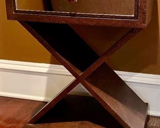 Mirrored X-Base Side Table