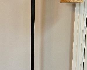 Floor Lamp with Burlap Shade 