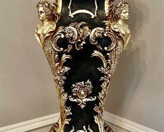 (2) Ornate Pedestals with Marble Tops 