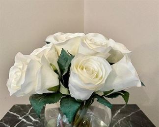 Faux Roses in Acrylic Water