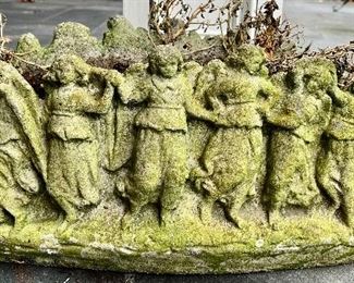 Cement Planter with Figures