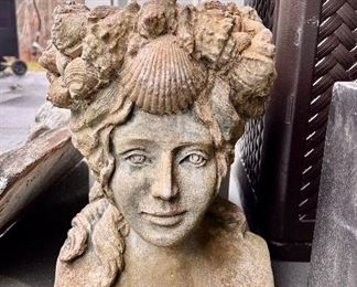 Seashore Themed Cement Head Planter