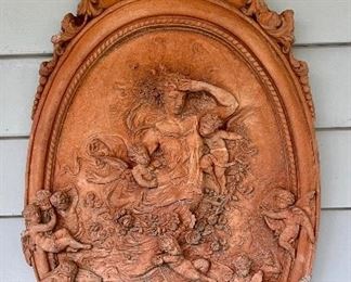 Terra Cotta Wall Plaque with Angels