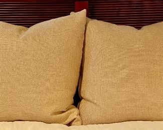 (2) Burlap Down Pillows