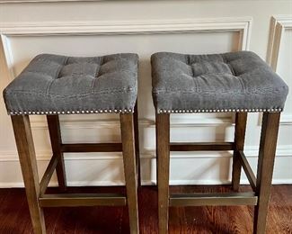 (2) Bar Stools with Nailhead Trim