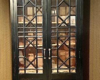 Black Corner Cabinet with Glass Front