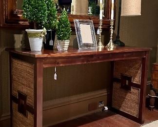 Caned Console Table