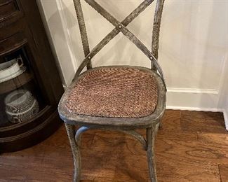 $875~ SET OF SIX ARHAUS CADENCE WOODEN CHAIRS WITH RATTAN SEAT