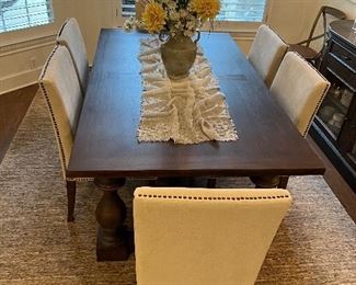 $2400 (OBO) ABSOLUTELY AMAZING AND HIGHLY SOUGHT AFTER RESTORATION HARDWARE TABLE $3300 (OBO)~ SET OF SIX BEAUTIFUL POTTERY BARN CHAIRS WITH NAIL HEAD EMBELLISHMENTS