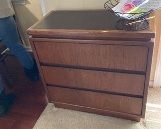 Chest with three large drawers. Great size and good storage.