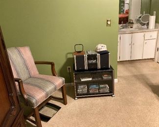Nice side chair with CD’s and player