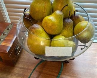 Bowl with realistic looking pears