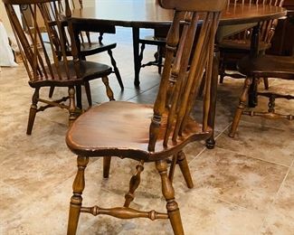 1_____$1,195 
Ethan Allen Heirloom  dining table 
60Lx48Wx30H with 
2arm chairs, 4side chairs 36H