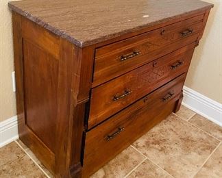 4_____$395
Marble Top 3 Drawer Chest
39Hx18Dx30H