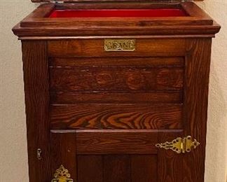 6_____$895 
Grand Ice Chest cooler vintage Oak case
25Wx16Dx39H