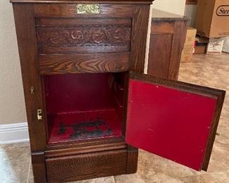 6_____$895 
Grand Ice Chest cooler vintage Oak case
25Wx16Dx39H