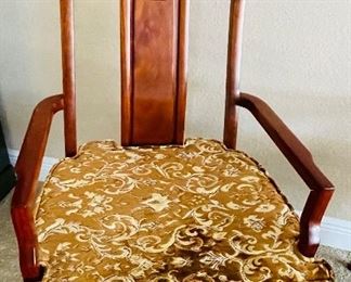 8_____$375
Pair of Asian Rosewood Chairs with Velvet Cushions 
23Wx43H