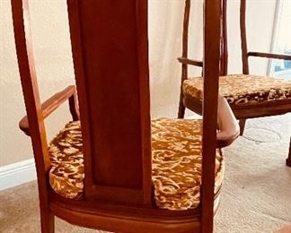 8_____$375
Pair of Asian Rosewood Chairs with Velvet Cushions 
23Wx43H