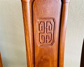 8_____$375
Pair of Asian Rosewood Chairs with Velvet Cushions 
23Wx43H