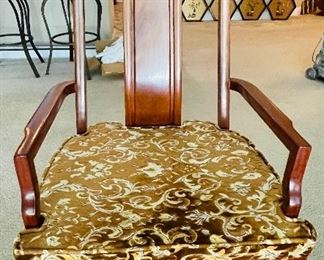 8_____$375
Pair of Asian Rosewood Chairs with Velvet Cushions 
23Wx43H