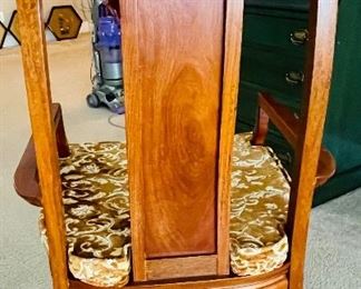 8_____$375
Pair of Asian Rosewood Chairs with Velvet Cushions 
23Wx43H