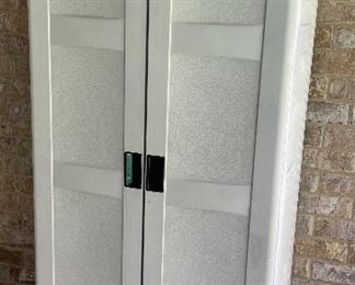 15_____$80
Plastic Suncast Utility Cabinet
  31Wx20Dx73H