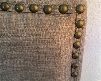 24_____$395
King Linen Nailhead Headboard  Heather Gray with Steel Bedframe and Mattress/Boxsprings